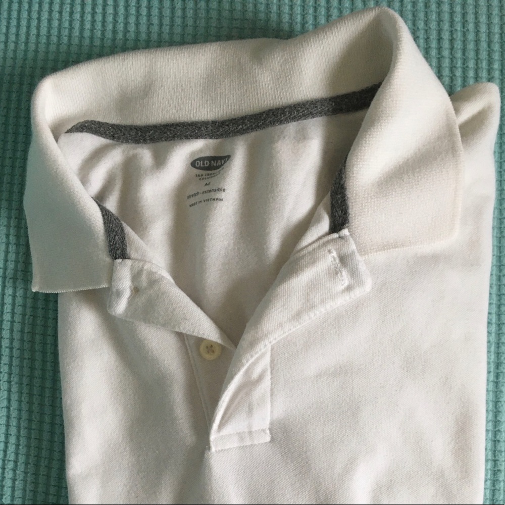 Old Navy White Polo Collared Shirt Men’s Medium